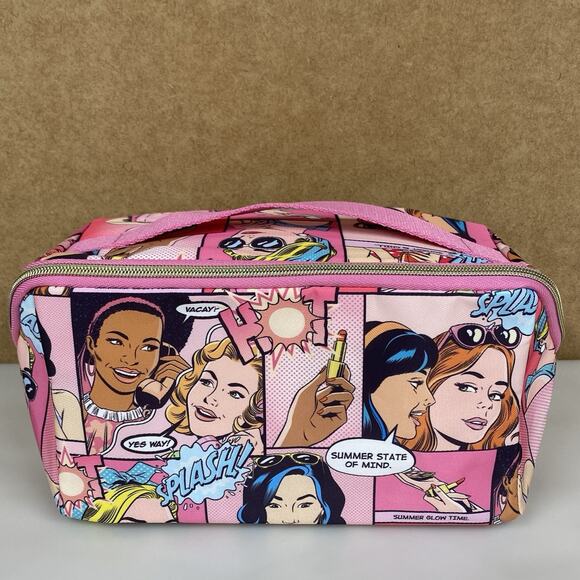 Estee Lauder Comic Con Cosmetics Girls Comics Fun Zipper Case Travel Makeup Bag - Picture 1 of 11